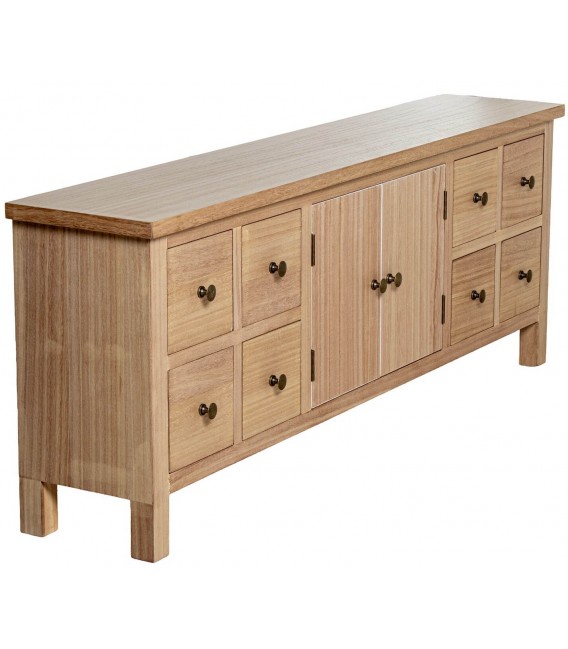 Mueble de TV madera paulownia maciza natural artesanal estilo boho 4