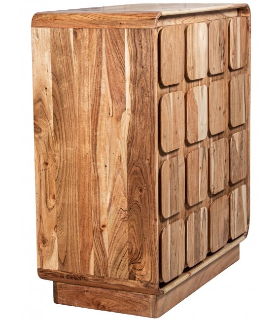 Taquillón estilo boho en madera natural de mango maciza artesanal 2