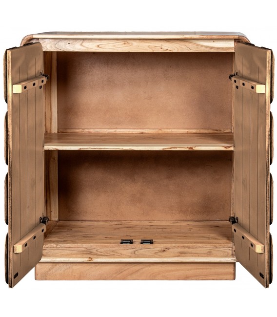 Taquillón estilo boho en madera natural de mango maciza artesanal 4