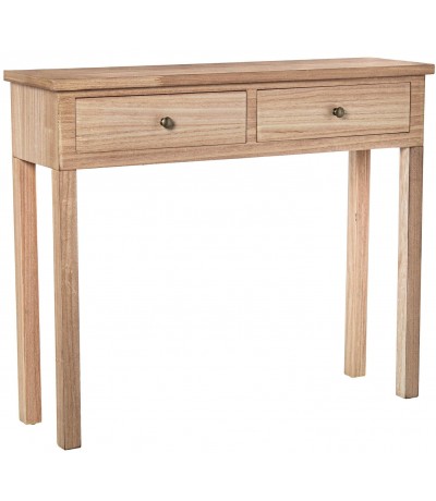 Consola de entrada estilo boho en madera maciza natural elegante