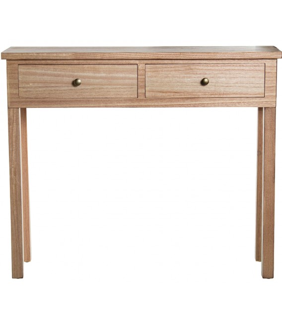 Consola de entrada estilo boho en madera maciza natural elegante 1