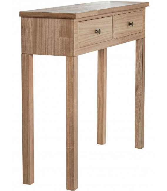 Consola de entrada estilo boho en madera maciza natural elegante 4