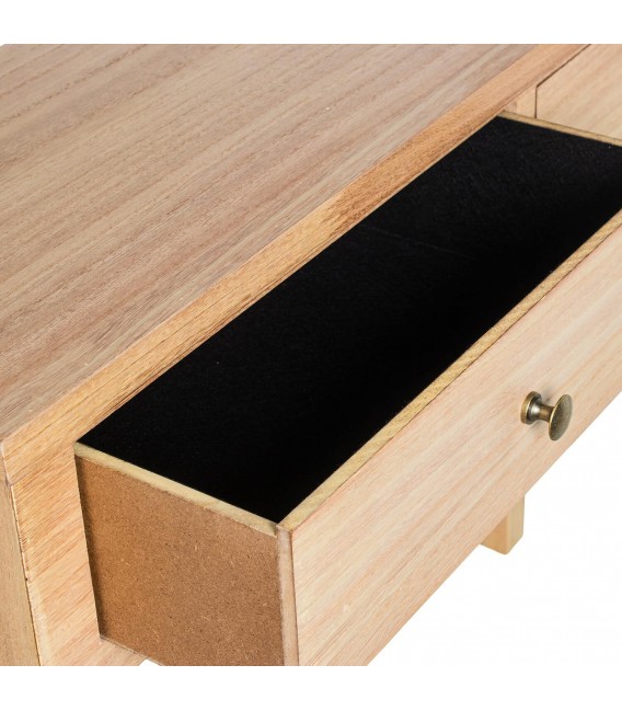 Consola de entrada estilo boho en madera maciza natural elegante 7