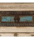 Taquillón madera envejecida crema turquesa étnico dos puertas 4