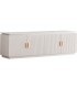 Mueble TV de madera crema de cuatro puertas estilo boho con dorado