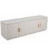 Mueble TV de madera crema de cuatro puertas estilo boho con dorado 2