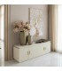 Mueble TV de madera crema de cuatro puertas estilo boho con dorado mdmhogar