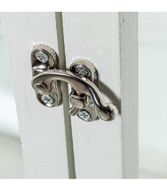 Set de tres faroles de madera blanca rozada y metal estilo clásico 4