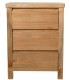 Mesita de noche de madera natural con tres cajones estilo boho