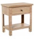 Mesita de noche de madera natural con un cajón boho envejecida