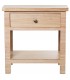 Mesita de noche de madera natural con un cajón boho envejecida  1