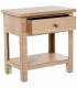 Mesita de noche de madera natural con un cajón boho envejecida  2
