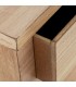 Mesita de noche de madera natural con un cajón boho envejecida  3