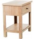 Mesita de noche de madera natural con un cajón boho envejecida  5