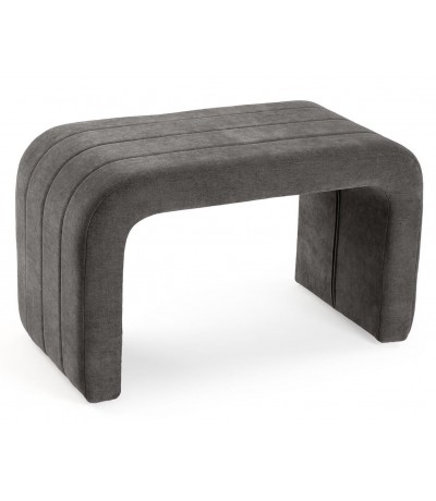 Banco pie cama gris oscuro tapizado pequeño contemporáneo