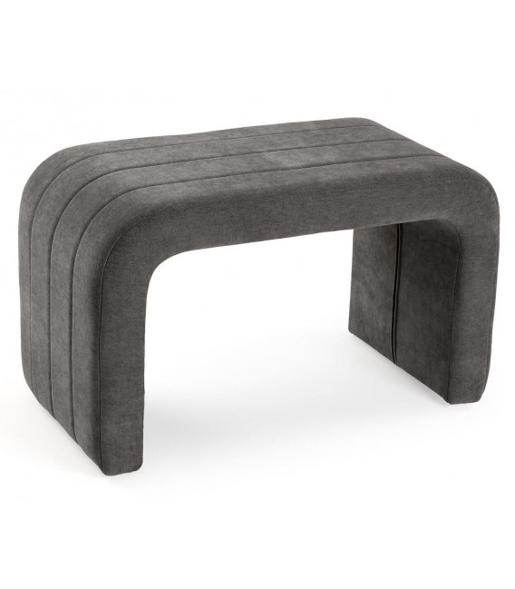 Banco pie cama gris oscuro tapizado pequeño contemporáneo