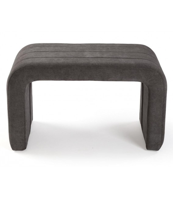 Banco pie cama gris oscuro tapizado pequeño contemporáneo 1