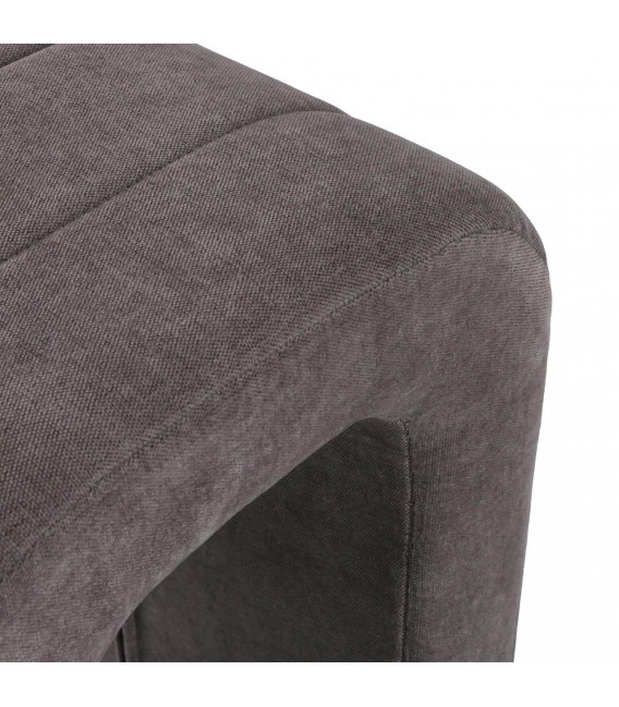 Banco pie cama gris oscuro tapizado pequeño contemporáneo 2