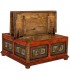 MESA DE CENTRO ARCON CUADRADA 100 X 100 X 47 RITUALS MADERA ROJA APLICACIONES METAL