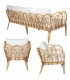 Set de exterior boho de sofá, sillones y mesa en ratán natural 2