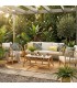 Set de exterior boho de sofá, sillones y mesa en ratán natural mdmhogar