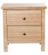 Mesita de noche con dos cajones de madera natural estilo boho 1