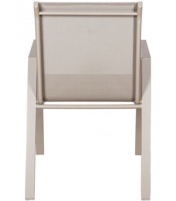 Sillón de comedor en aluminio y textileno color topo estilo boho 3