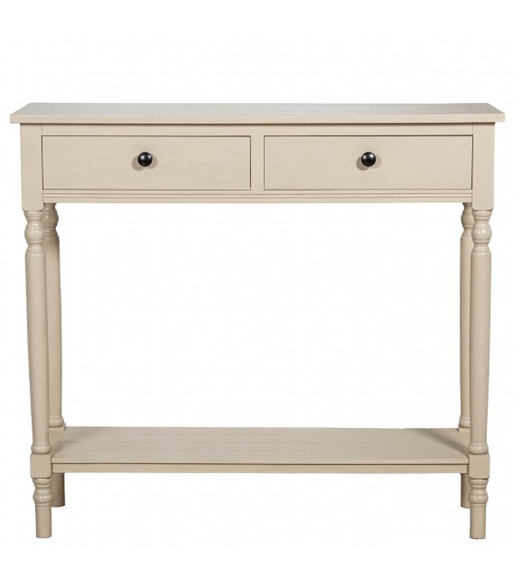 Consola de entrada con dos cajones en madera topo estilo clásico 1