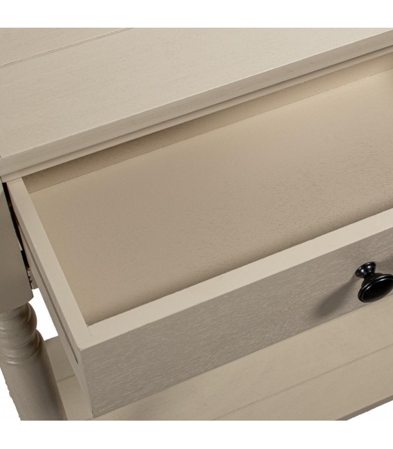Consola de entrada con dos cajones en madera topo estilo clásico 4