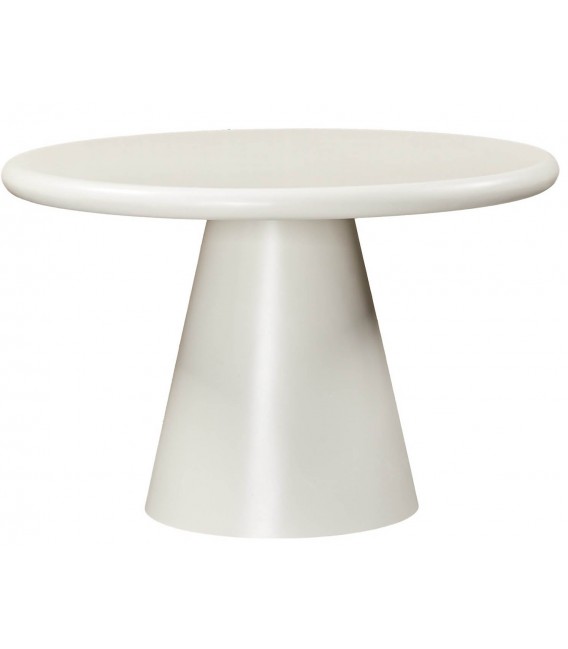 Mesa de comedor redonda de color blanco estilo contemporáneo