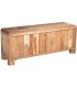 Mueble de TV madera de acacia natural cuatro puertas estilo boho
