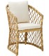 Sillón comedor estilo ibicenco en ratán natural y en aluminio