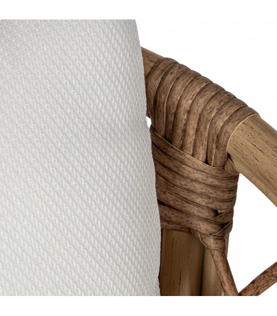 Sillón comedor estilo ibicenco en ratán natural y en aluminio 6