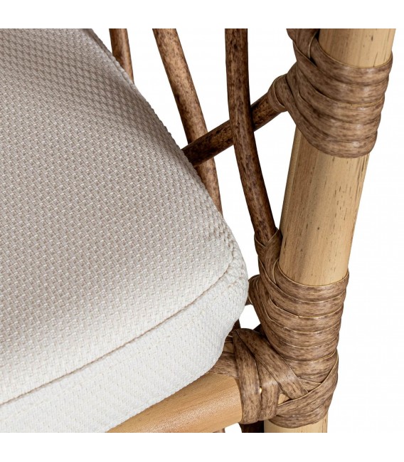 Sillón comedor estilo ibicenco en ratán natural y en aluminio 7