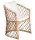 Sillón comedor estilo ibicenco en ratán natural y en aluminio 1