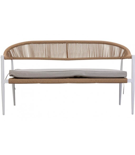 Set de exterior de madera sofá sillones y mesa de estilo ibicenco 1
