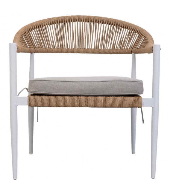 Set de exterior de madera sofá sillones y mesa de estilo ibicenco 3