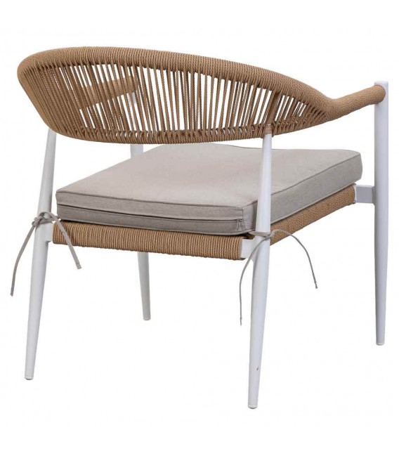 Set de exterior de madera sofá sillones y mesa de estilo ibicenco 4