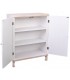Taquillón estilo étnico tallado en madera pintada en blanca decapé 1