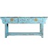 Consola oriental de madera de mango azul envejecido tres cajones 1