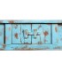 Consola oriental de madera de mango azul envejecido tres cajones 5