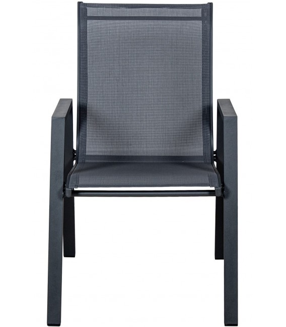 Sillón de comedor aluminio negro textileno estilo industrial 3