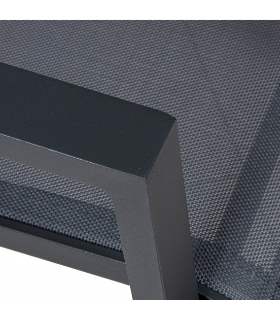 Sillón de comedor aluminio negro textileno estilo industrial 5