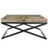 Mesa de centro XL cuadrada de madera maciza y metal con bandejas 1