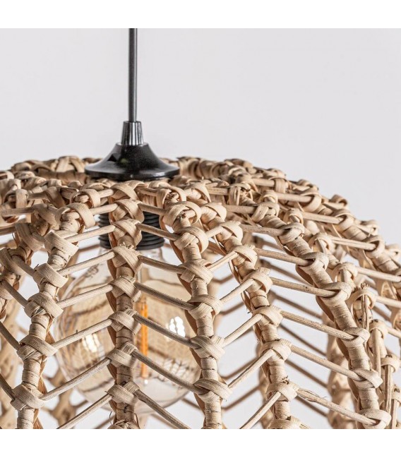 Lámpara de techo de ratán natural trenzado estilo boho3