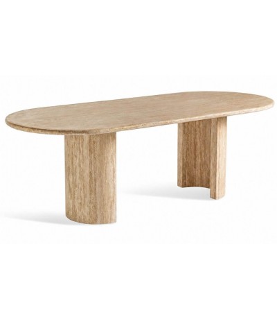 Mesa de comedor muy grande travertino natural acabado poro