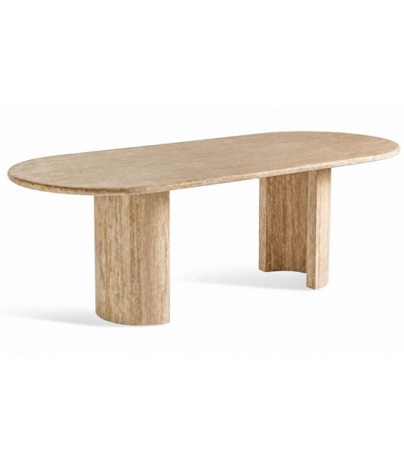 Mesa de comedor muy grande travertino natural acabado poro