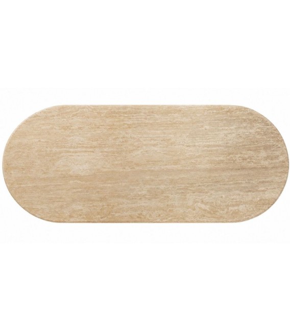 Mesa de comedor muy grande travertino natural acabado poro 1
