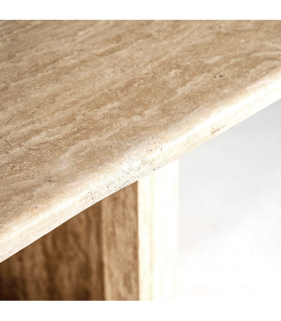 Mesa de comedor muy grande travertino natural acabado poro 3