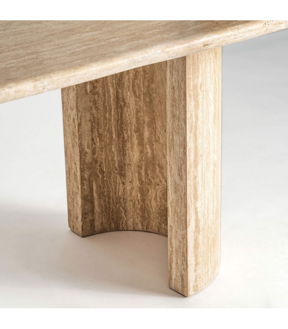 Mesa de comedor muy grande travertino natural acabado poro 4